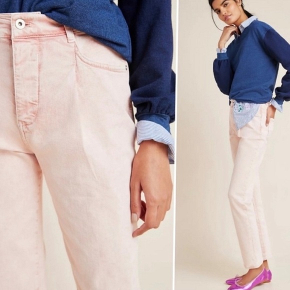NWT Anthropologie Pilcro And The Letterpress Pink High Waist Jeans size 29 or 30 - Picture 2 of 14
